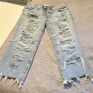 Distressed Light Blue Jeans